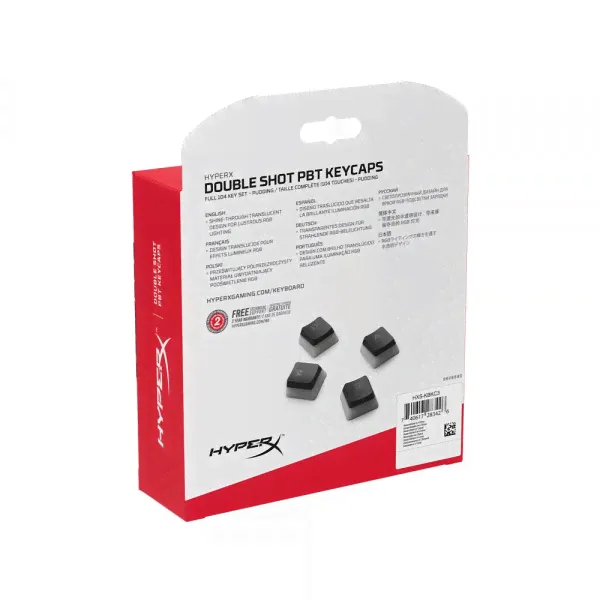 HyperX Double Shot PBT Keycaps Full 104 US Black-1