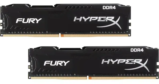 Память DDR4 16 ГБ 2666 МГц PC21300 Kingston HyperX Fury Black [HX426C16FB2K2/16] Набор 2x8 ГБ