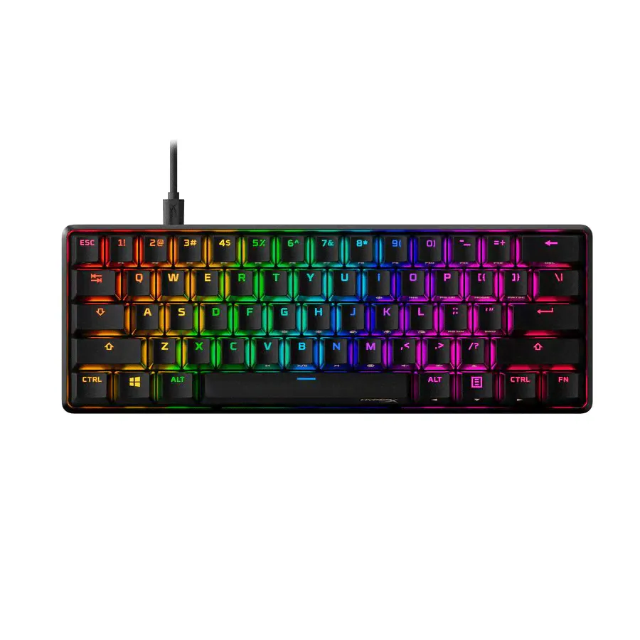 HyperX Игровая клавиатура проводная Alloy Origins 60%, (HyperX Aqua), Английская раскладка, черный