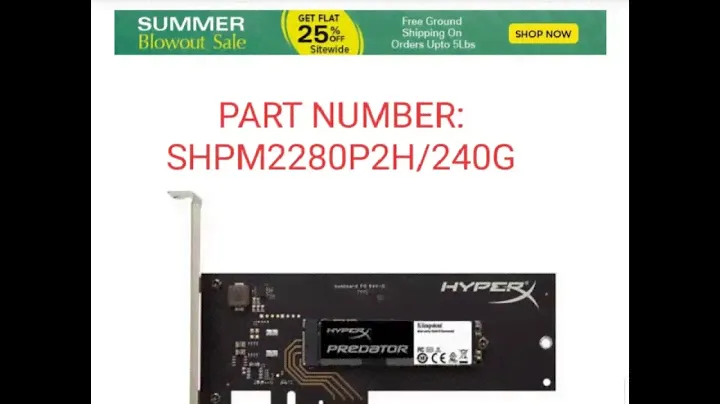 SHPM2280P2H/240G Kingston HyperX Predator Series 240GB MLC PCI Express 2.0 x4 M.2 2280 Internal SSD