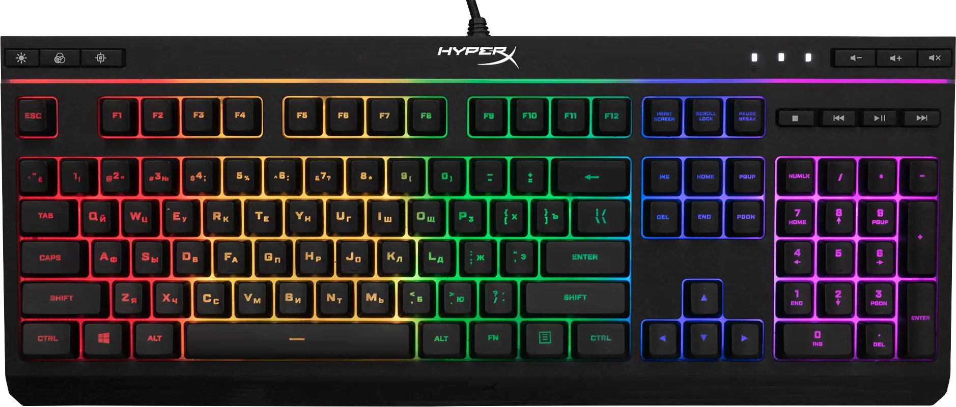 KEYBOARD HyperX Alloy Core RGB, USB, Black, подсветка, US раскладка (4P4F5AA#ABA)